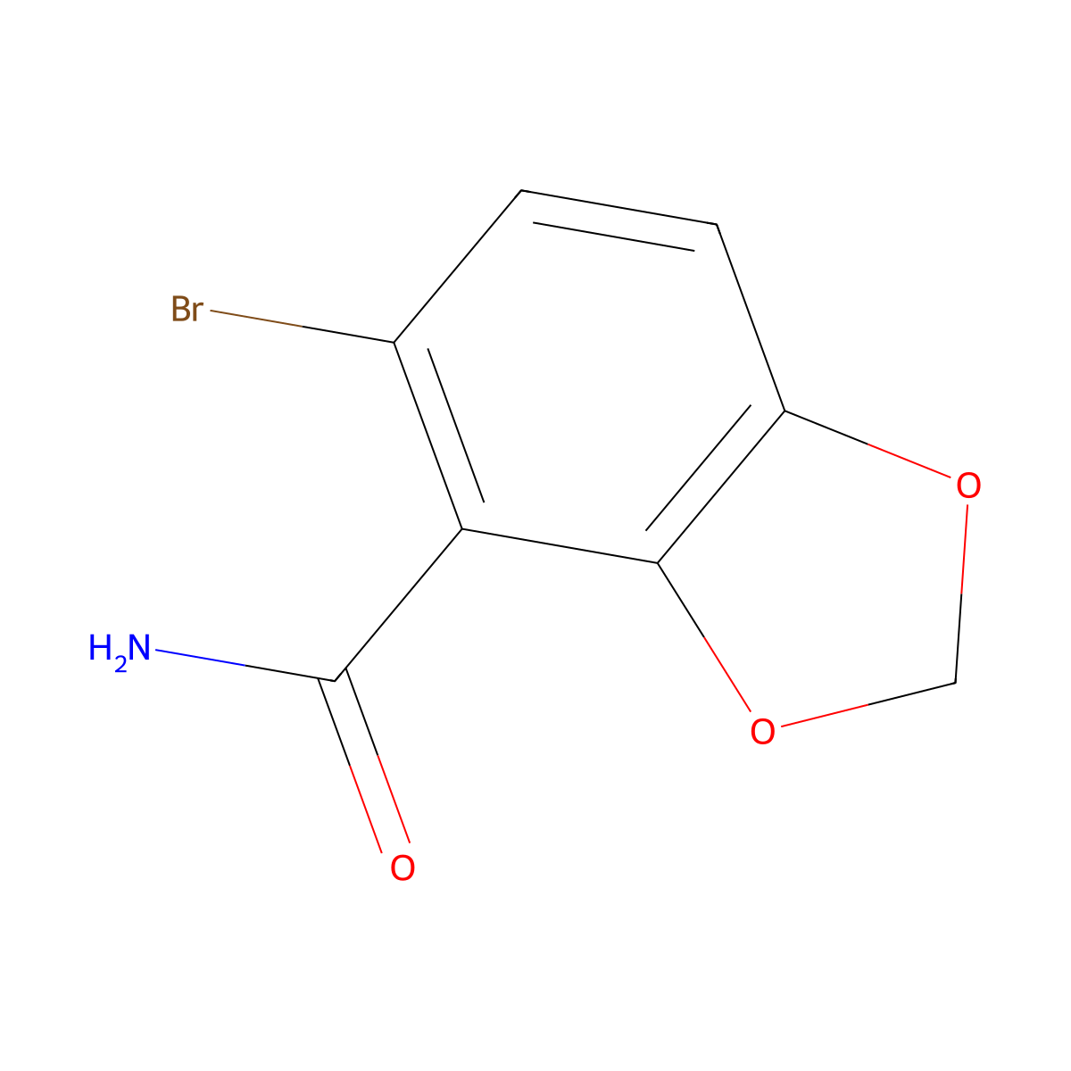 5-Bromobenzo[1,3]dioxole-4-carboxamide molecular structure, CAS 2090671-86-4