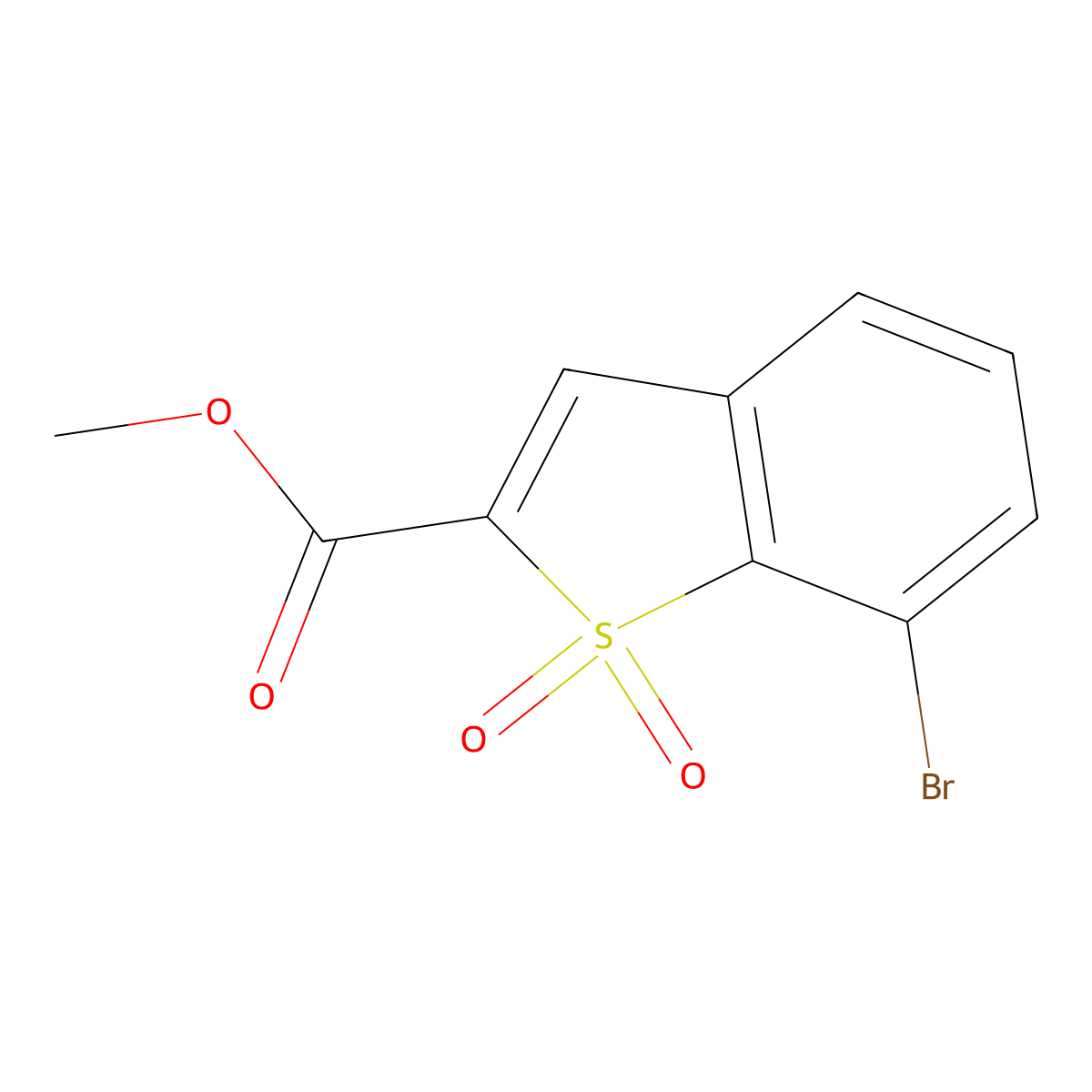 Methyl 7-bromo-1,1-dioxo-1lambda6-benzothiophene-2-carboxylate molecular structure, CAS 2090672-37-8
