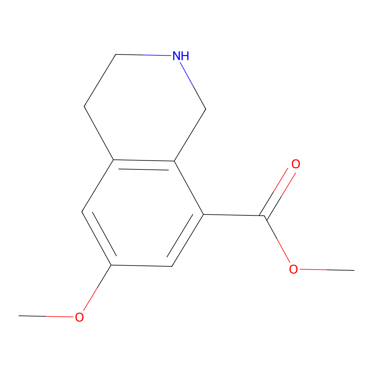 Methyl 6-methoxy-1,2,3,4-tetrahydroisoquinoline-8-carboxylate molecular structure, CAS 2090672-73-2