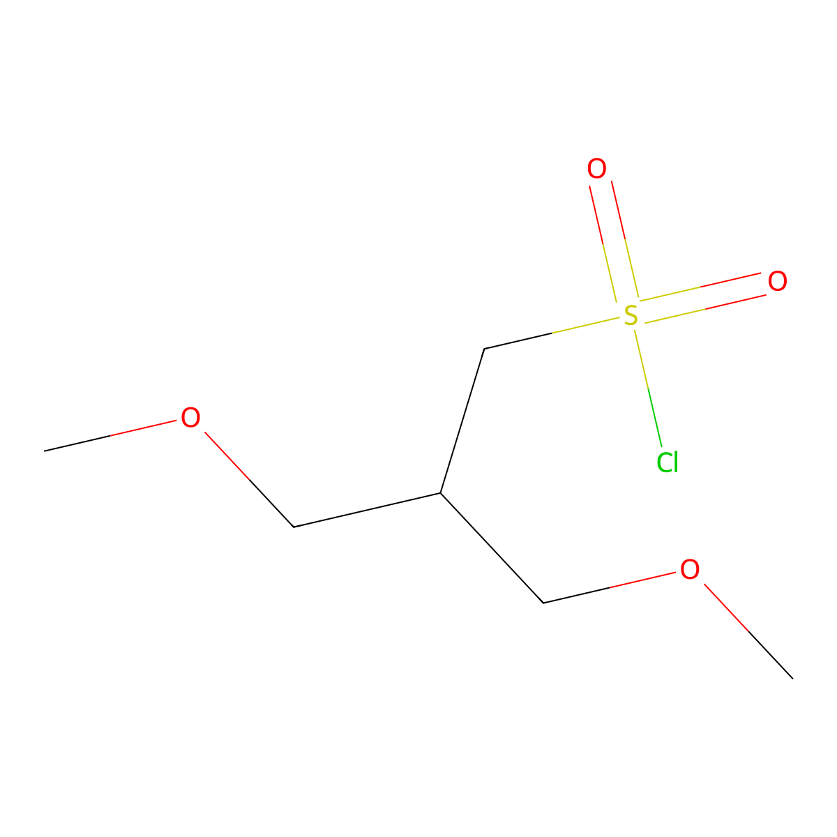 3-Methoxy-2-(methoxymethyl)propane-1-sulfonyl chloride molecular structure, CAS 2090676-05-2