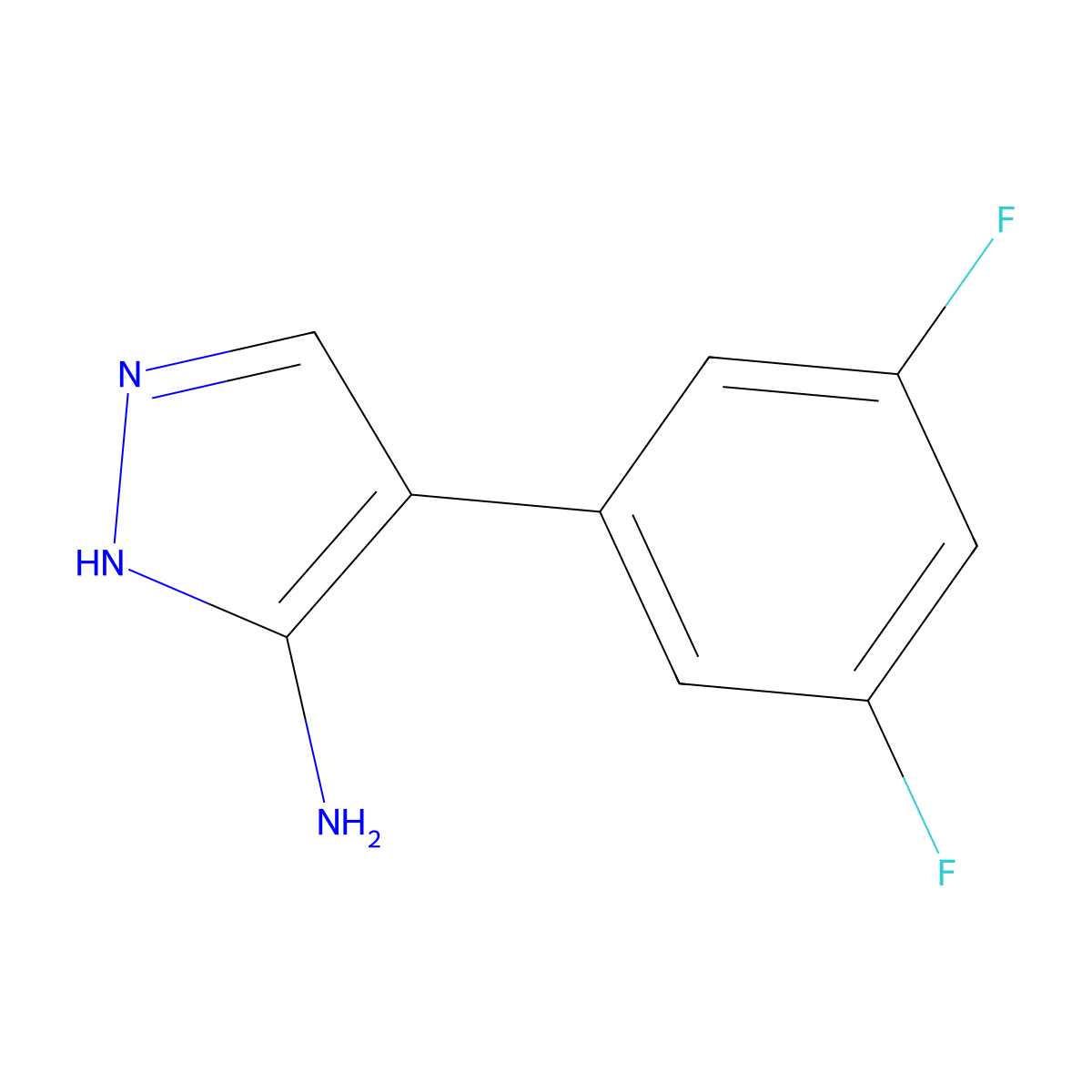 4-(3,5-difluorophenyl)-1H-pyrazol-5-amine molecular structure, CAS 2090679-45-9
