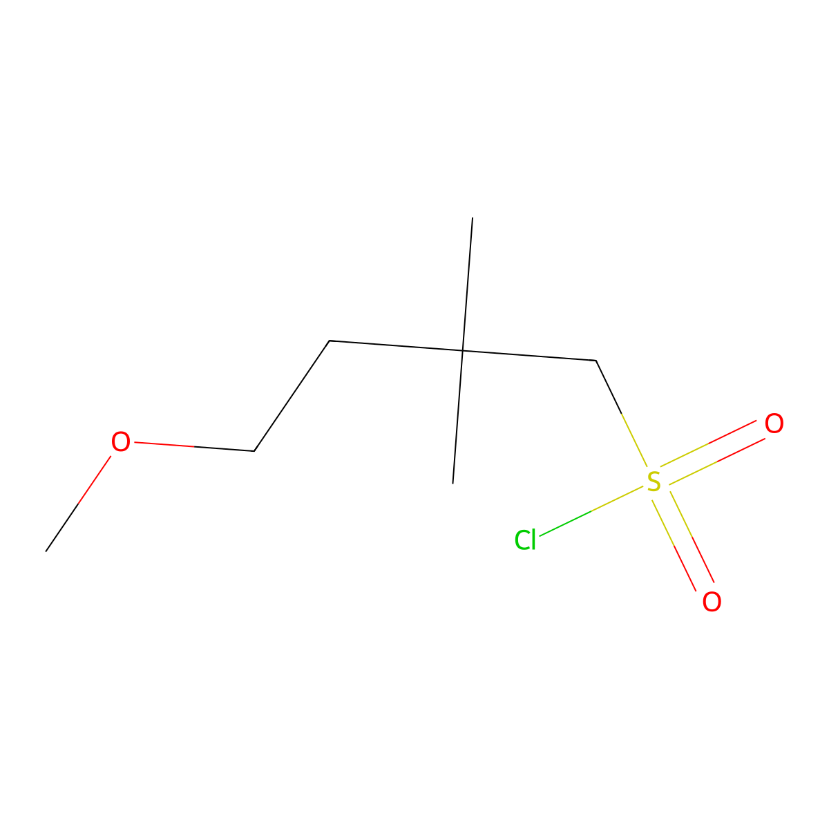 4-Methoxy-2,2-dimethylbutane-1-sulfonyl chloride molecular structure, CAS 2090680-50-3