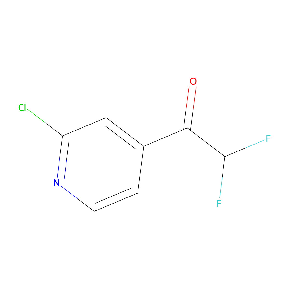 1-(2-Chloropyridin-4-yl)-2,2-difluoroethan-1-one molecular structure, CAS 2090680-91-2