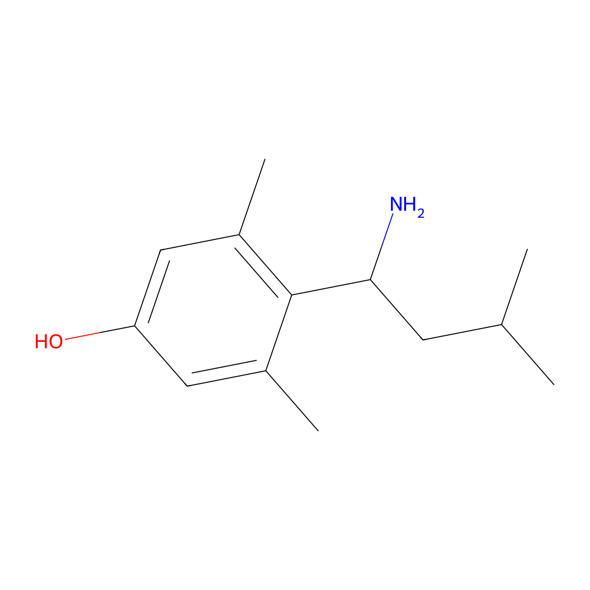 4-(1-Amino-3-methylbutyl)-3,5-dimethylphenol molecular structure, CAS 2090680-99-0