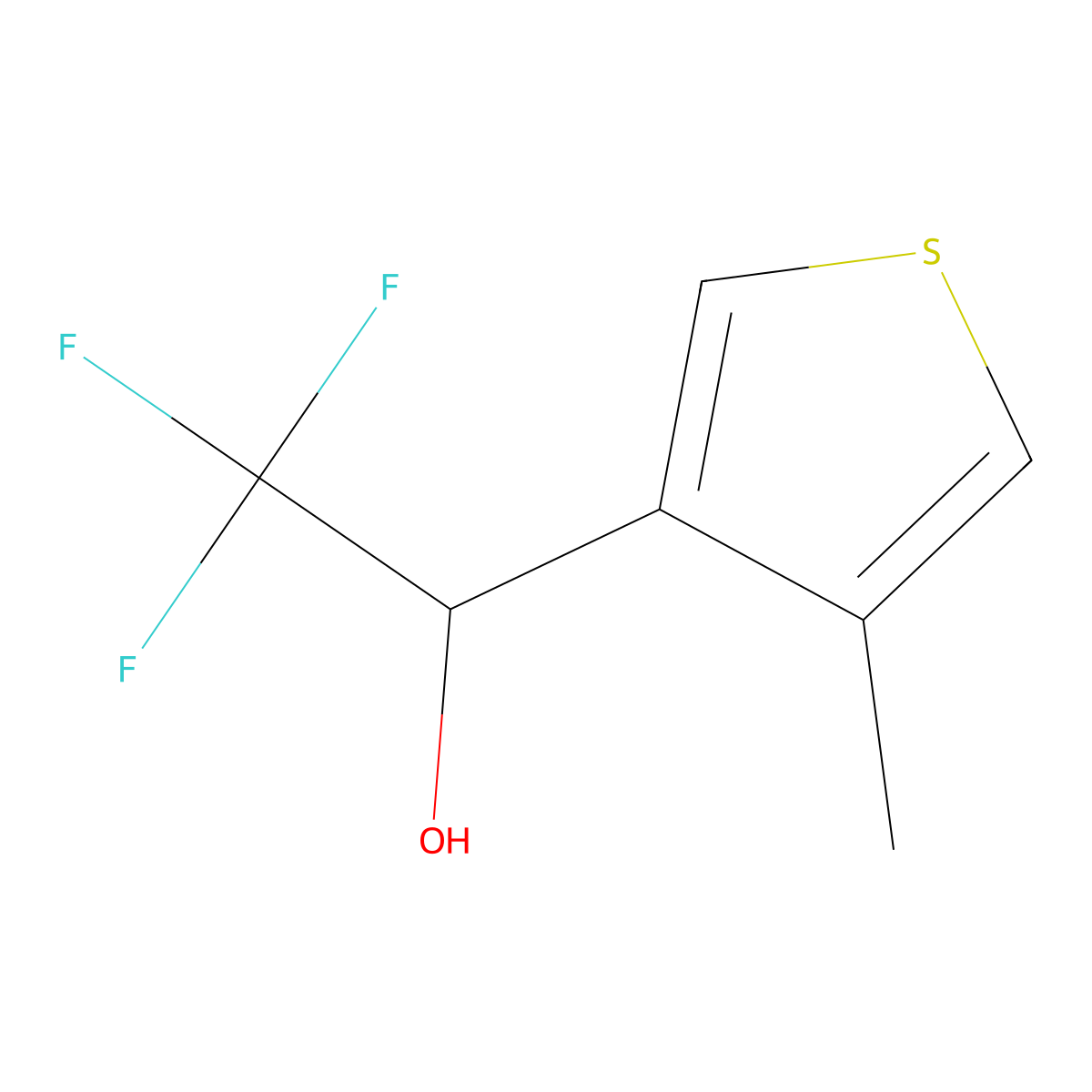 2,2,2-Trifluoro-1-(4-methylthiophen-3-yl)ethan-1-ol molecular structure, CAS 2090681-30-2