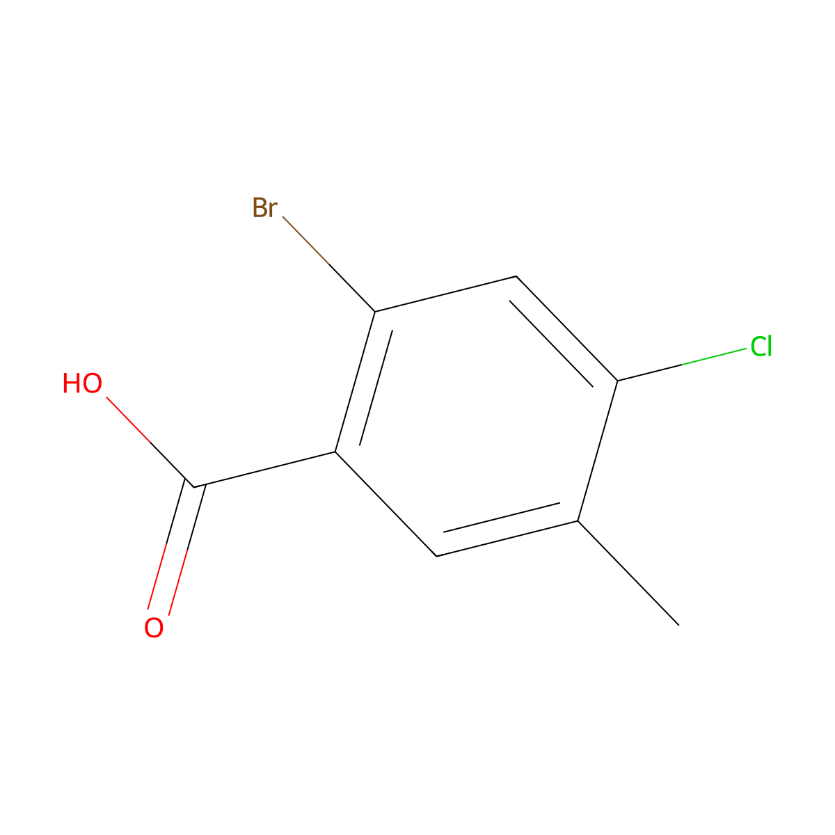 2-Bromo-4-chloro-5-methylbenzoic acid molecular structure, CAS 2090689-02-2