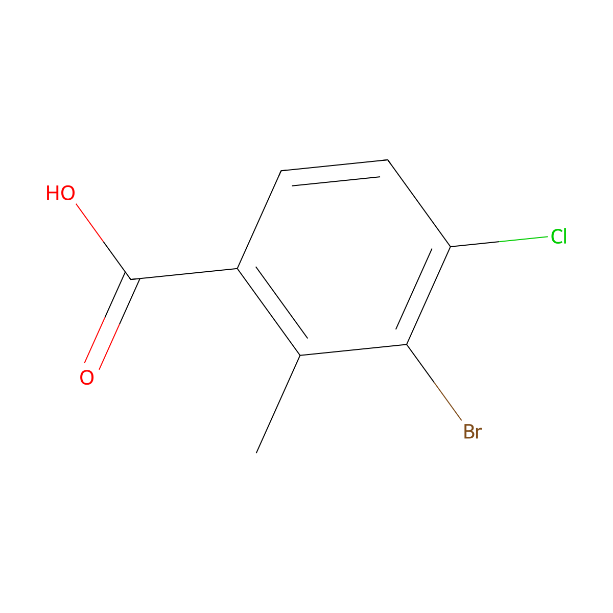 3-Bromo-4-chloro-2-methylbenzoic acid molecular structure, CAS 2090689-08-8