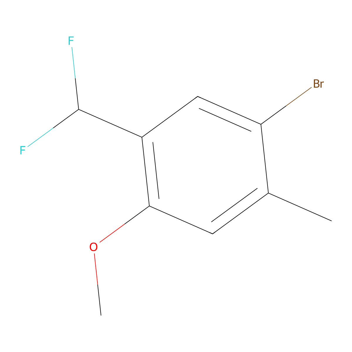 1-Bromo-5-(difluoromethyl)-4-methoxy-2-methylbenzene molecular structure, CAS 2090689-79-3