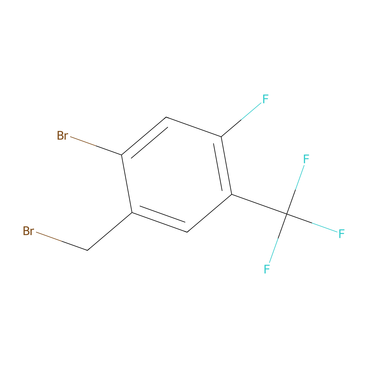 1-Bromo-2-(bromomethyl)-5-fluoro-4-(trifluoromethyl)benzene molecular structure, CAS 2090690-58-5