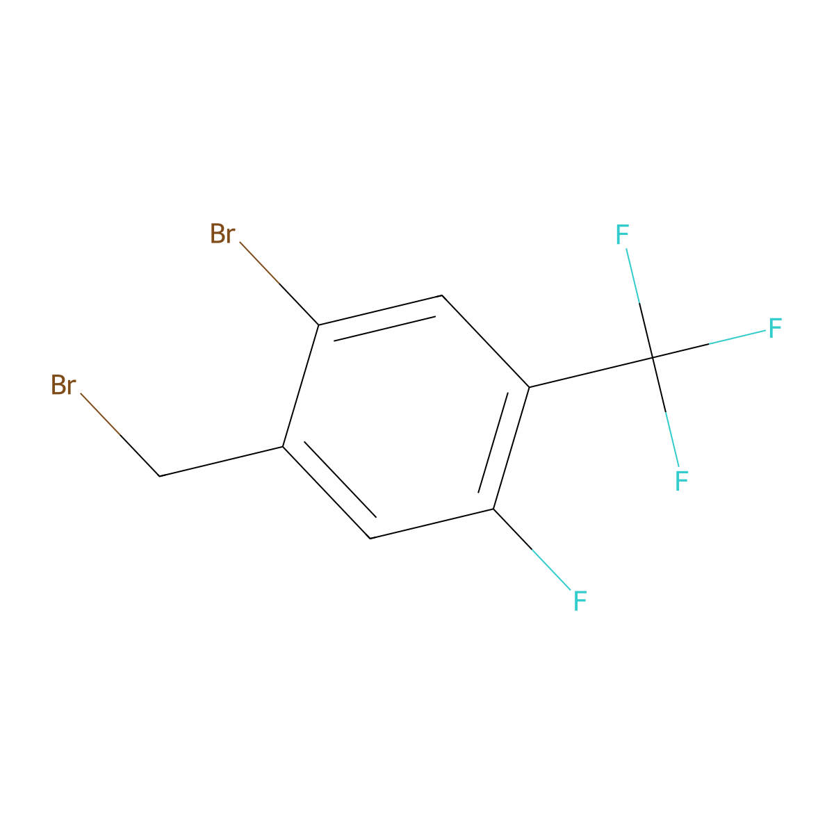 2-Bromo-5-fluoro-4-(trifluoromethyl)benzyl bromide molecular structure, CAS 2090690-67-6