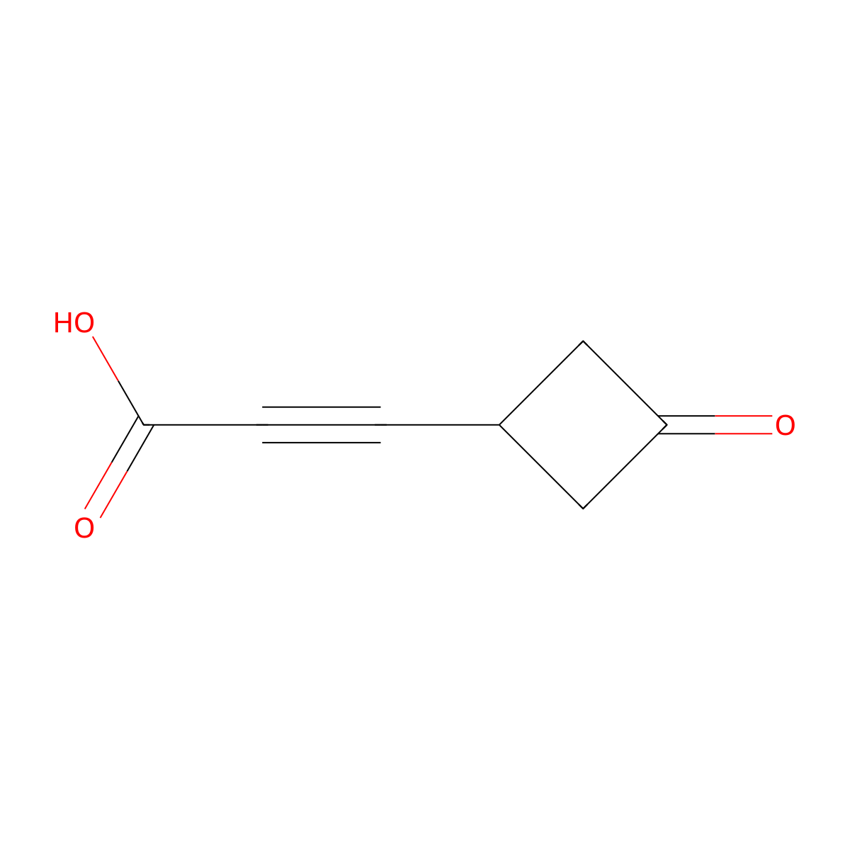 3-(3-Oxocyclobutyl)prop-2-ynoic acid molecular structure, CAS 2090692-68-3