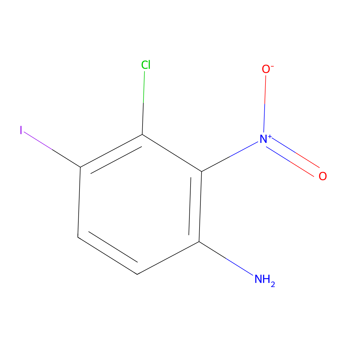 3-Chloro-4-iodo-2-nitroaniline molecular structure, CAS 2090693-15-3
