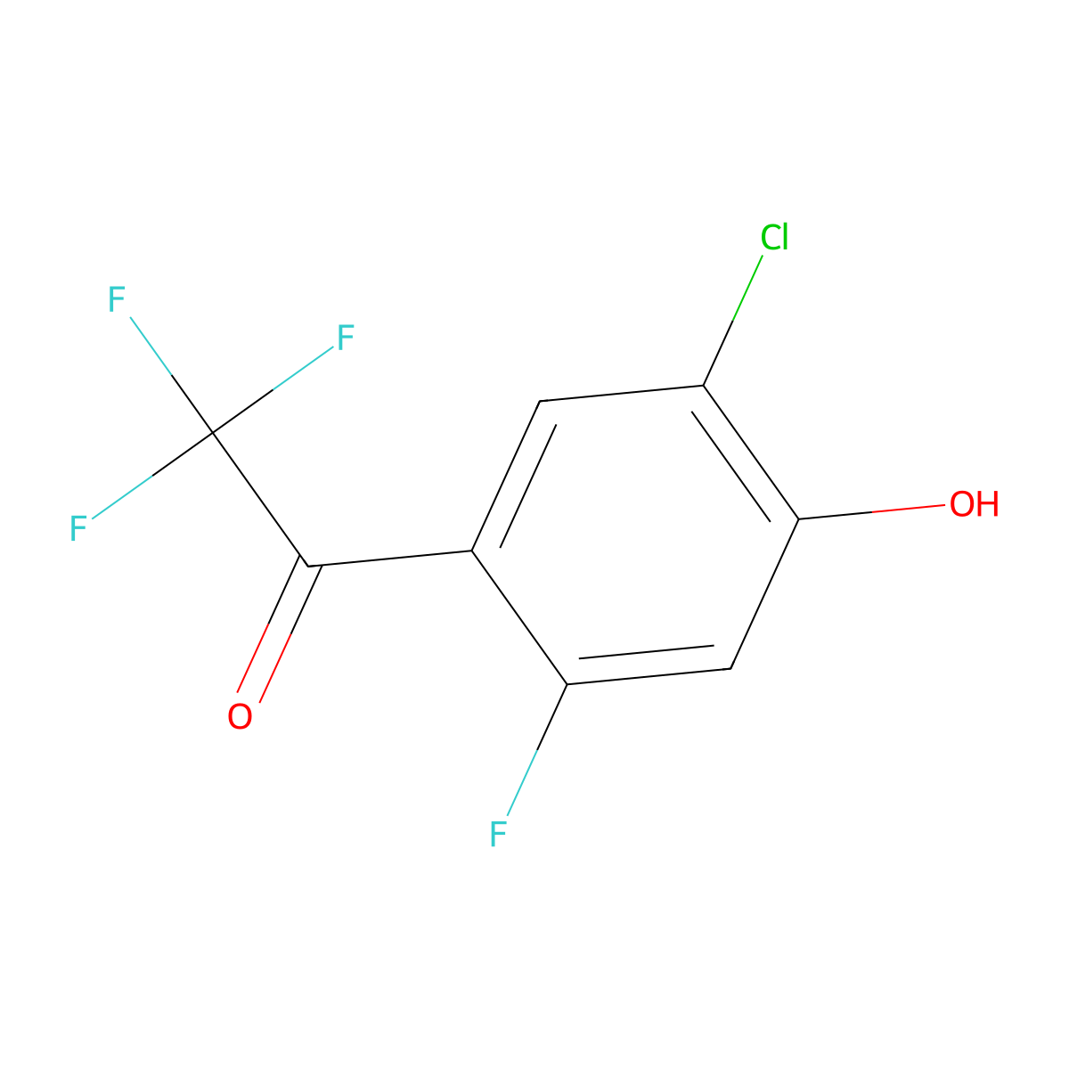 1-(5-Chloro-2-fluoro-4-hydroxyphenyl)-2,2,2-trifluoroethanone molecular structure, CAS 2090693-29-9