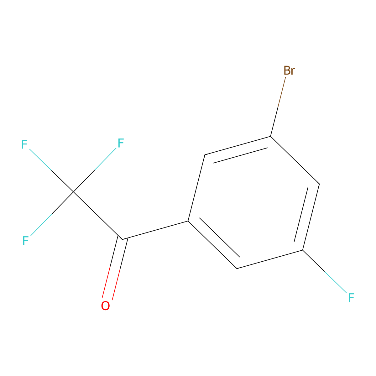 1-(3-Bromo-5-fluorophenyl)-2,2,2-trifluoroethan-1-one molecular structure, CAS 2090695-67-1