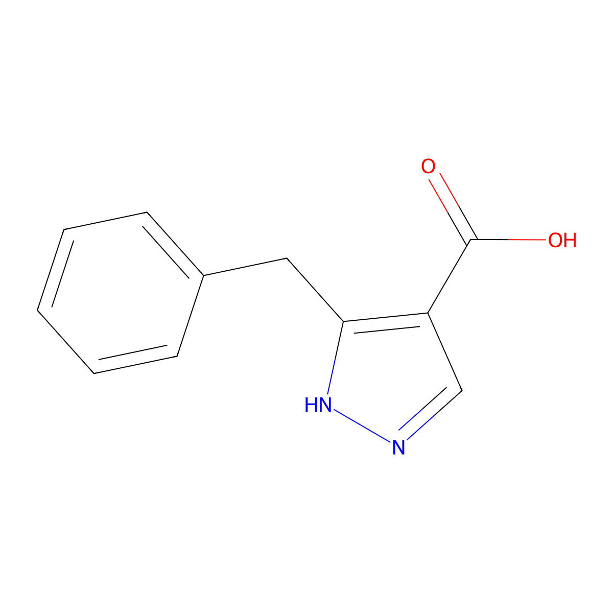 5-benzyl-1H-pyrazole-4-carboxylic acid molecular structure, CAS 2090699-54-8