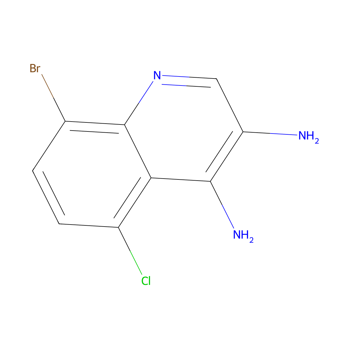 8-Bromo-5-chloroquinoline-3,4-diamine molecular structure, CAS 2090709-89-8