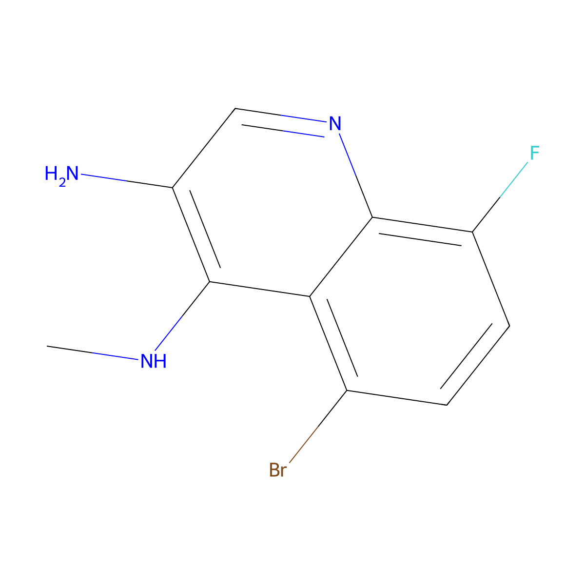 5-Bromo-8-fluoro-N4-methylquinoline-3,4-diamine molecular structure, CAS 2090710-38-4