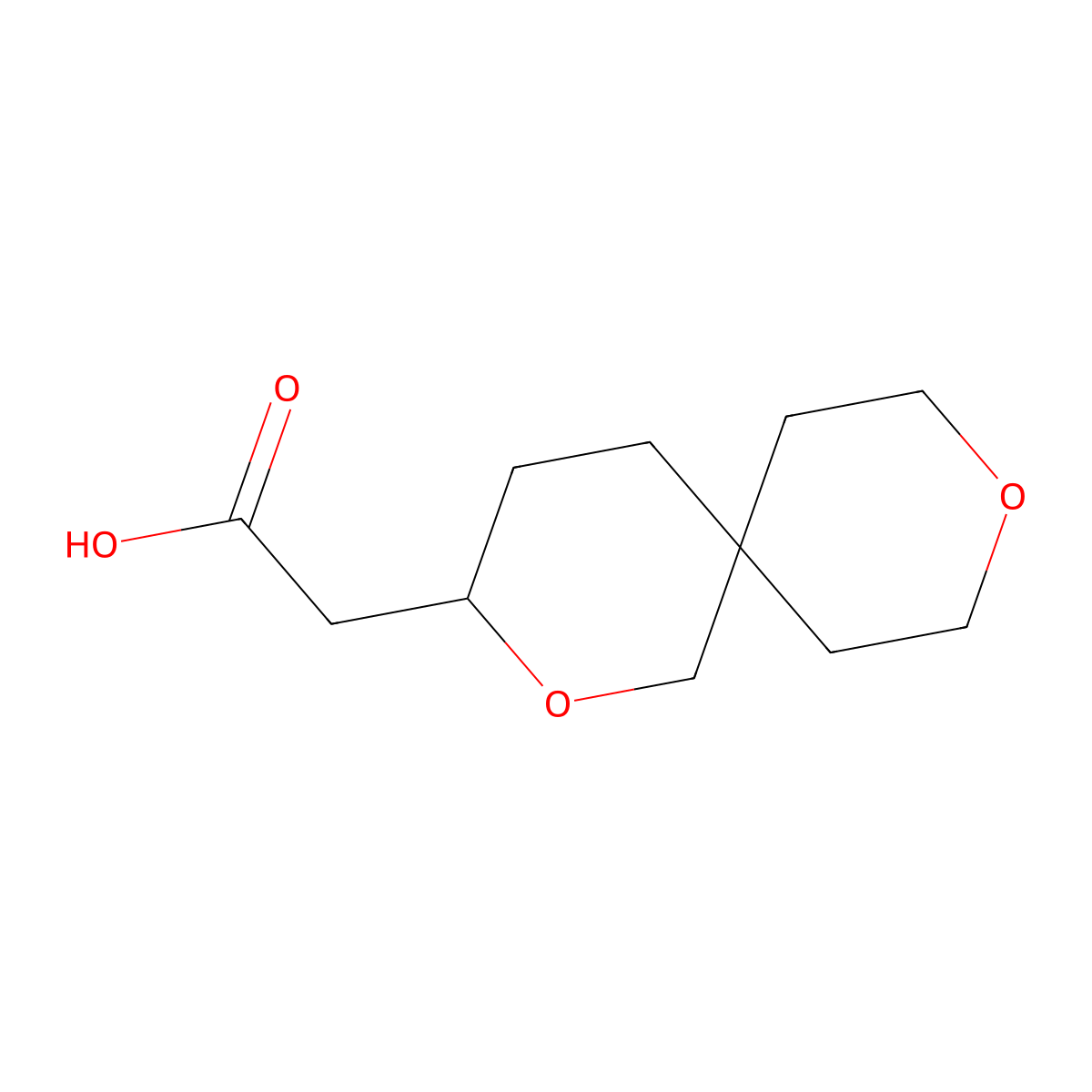 2-{2,9-Dioxaspiro[5.5]undecan-3-yl}acetic acid molecular structure, CAS 2090711-64-9