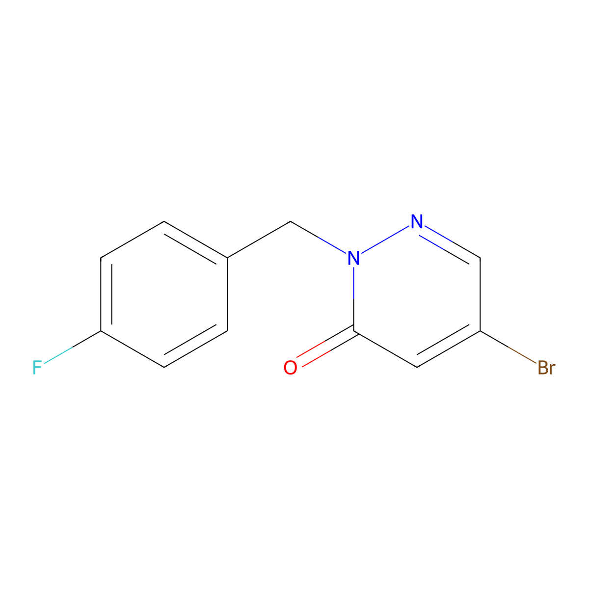 5-Bromo-2-(4-fluorobenzyl)pyridazin-3(2H)-one molecular structure, CAS 2090713-19-0