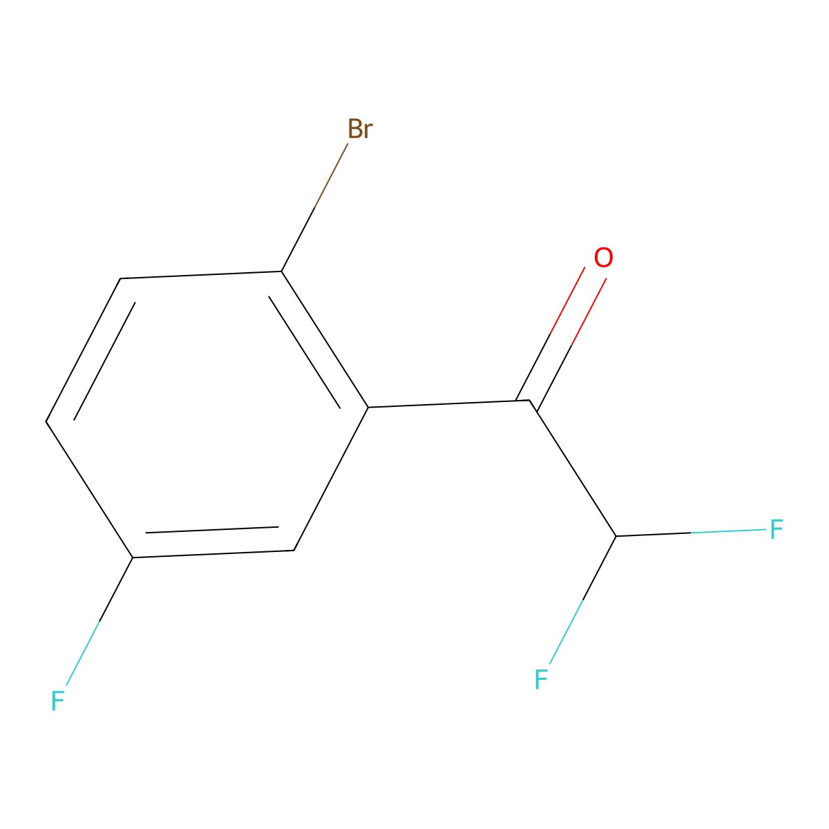 1-(2-Bromo-5-fluorophenyl)-2,2-difluoroethan-1-one molecular structure, CAS 2090714-08-0