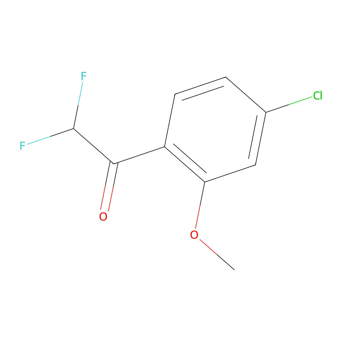 1-(4-Chloro-2-methoxyphenyl)-2,2-difluoroethanone molecular structure, CAS 2090714-15-9