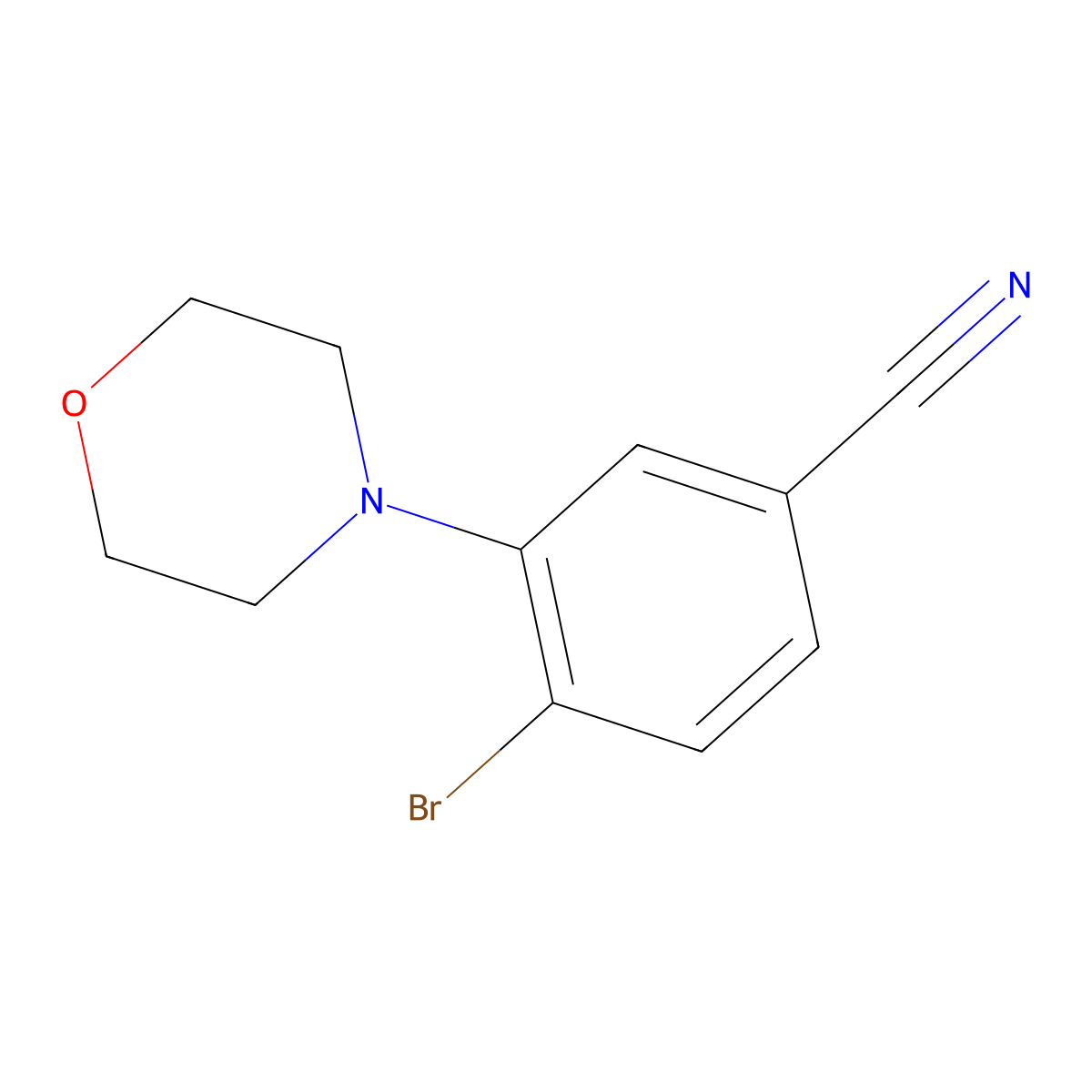 4-Bromo-3-morpholino-benzonitrile molecular structure, CAS 2090718-87-7