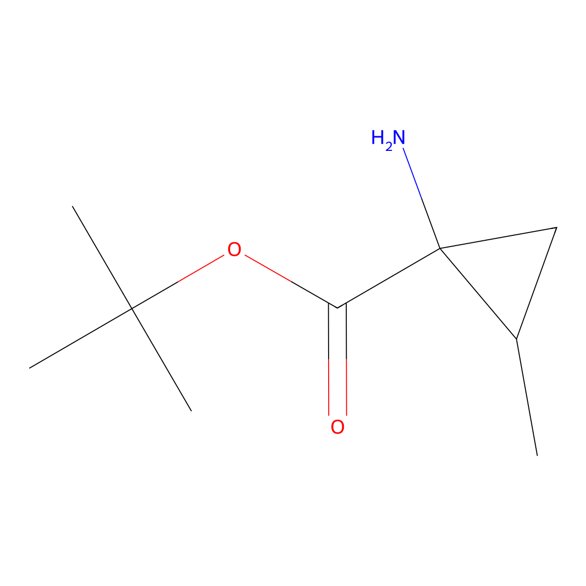 tert-Butyl 1-amino-2-methylcyclopropane-1-carboxylate molecular structure, CAS 2090722-57-7