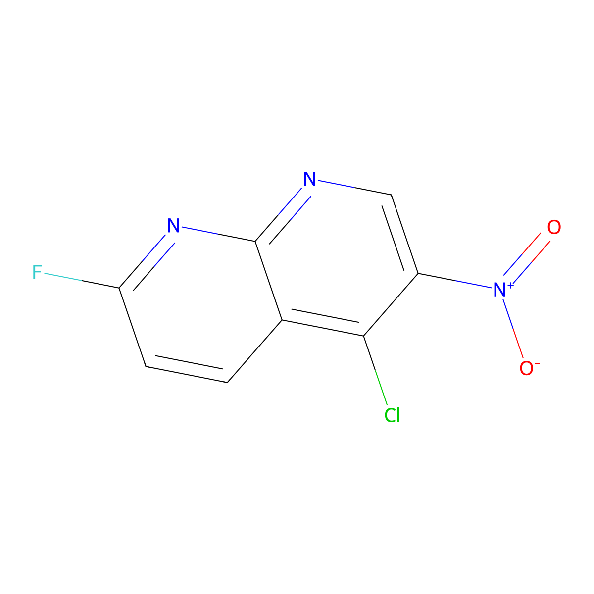 5-Chloro-2-fluoro-6-nitro-1,8-naphthyridine molecular structure, CAS 2090722-95-3