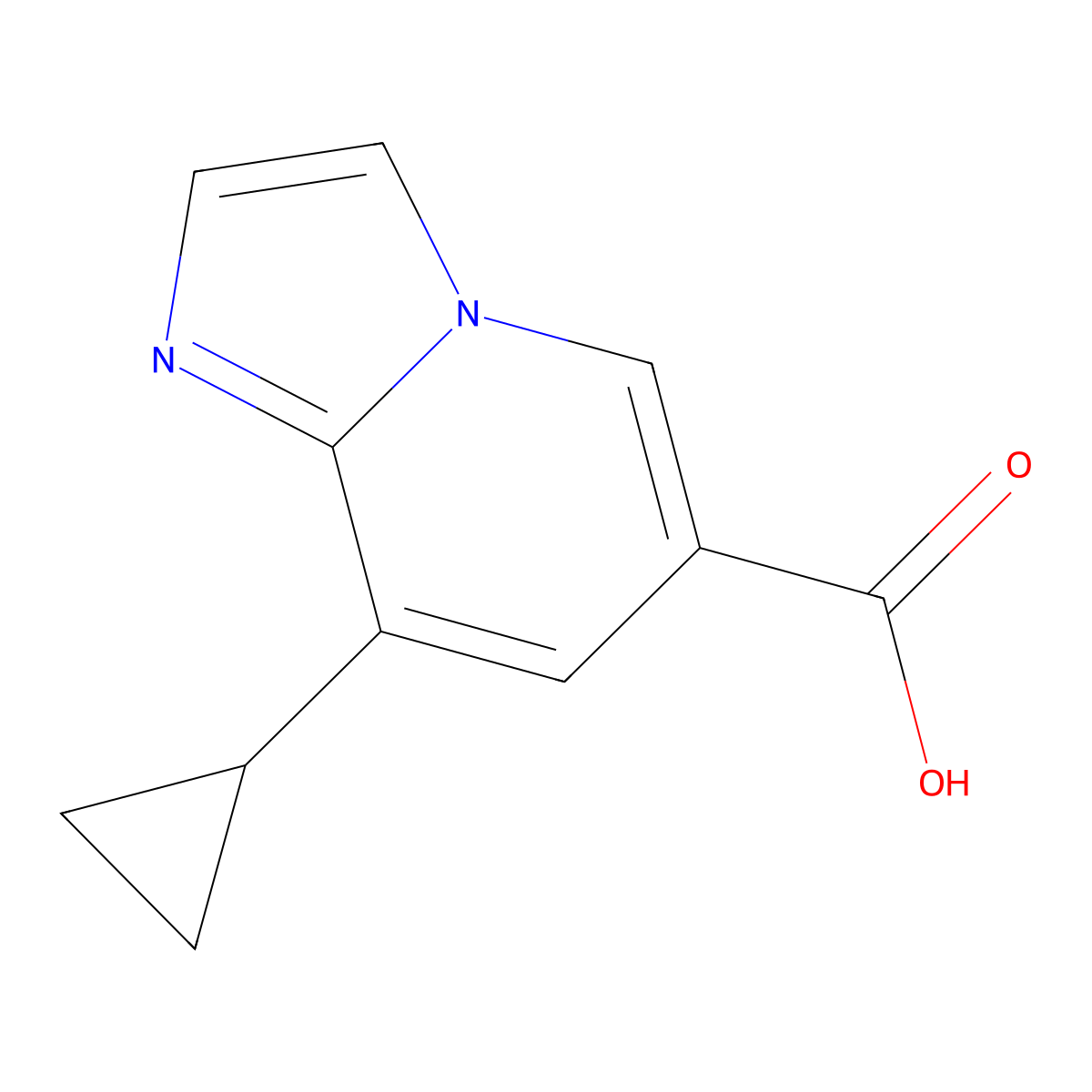 8-Cyclopropylimidazo[1,2-a]pyridine-6-carboxylic acid molecular structure, CAS 2090724-35-7