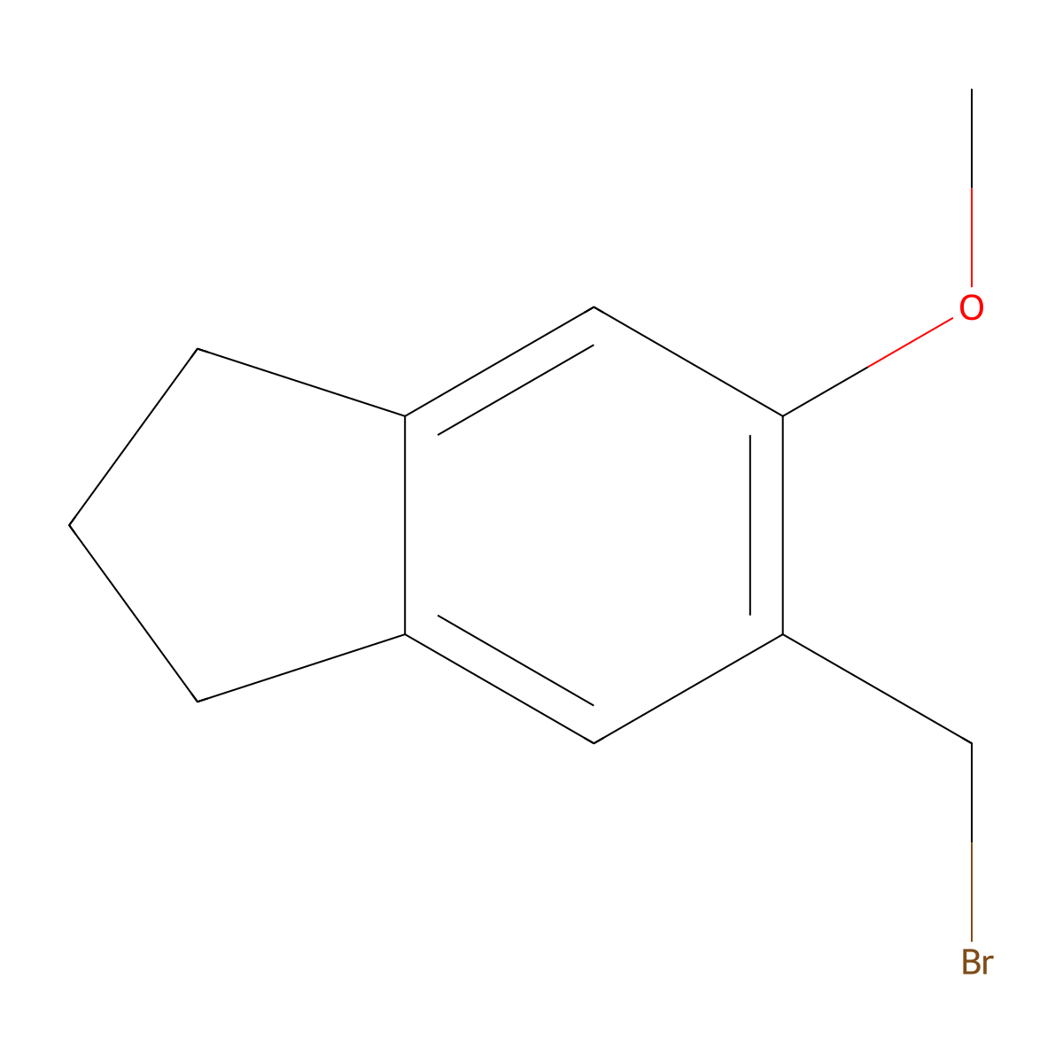 5-(bromomethyl)-6-methoxy-2,3-dihydro-1H-indene molecular structure, CAS 2090727-82-3