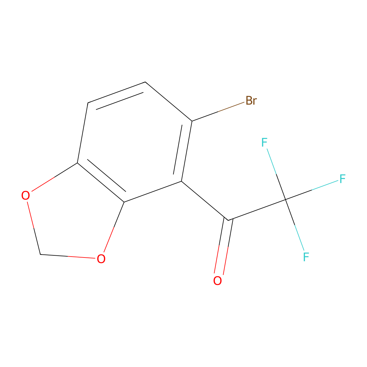 1-(5-Bromobenzo[d][1,3]dioxol-4-yl)-2,2,2-trifluoroethanone molecular structure, CAS 2090727-90-3