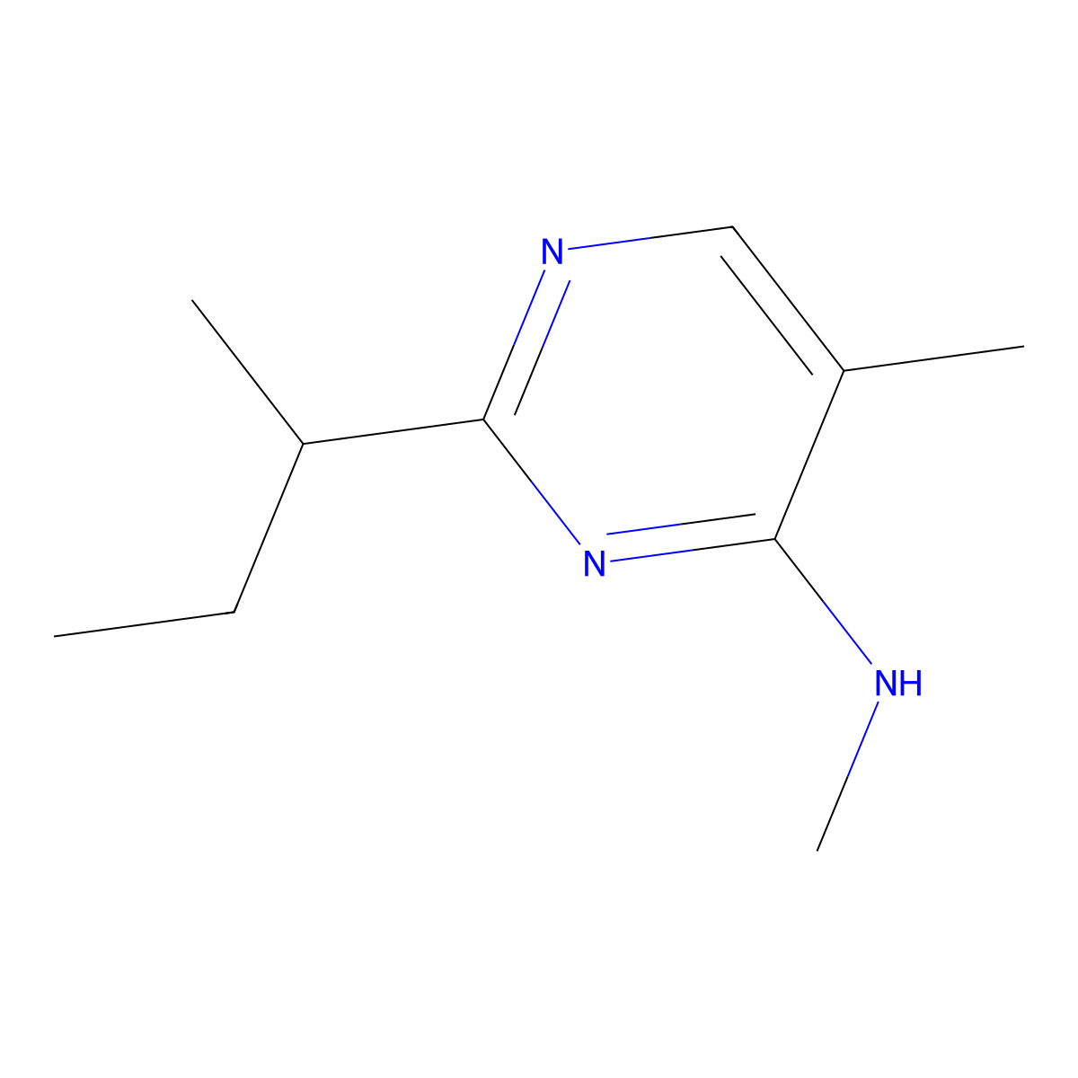 2-(Butan-2-yl)-N,5-dimethylpyrimidin-4-amine molecular structure, CAS 2090728-59-7
