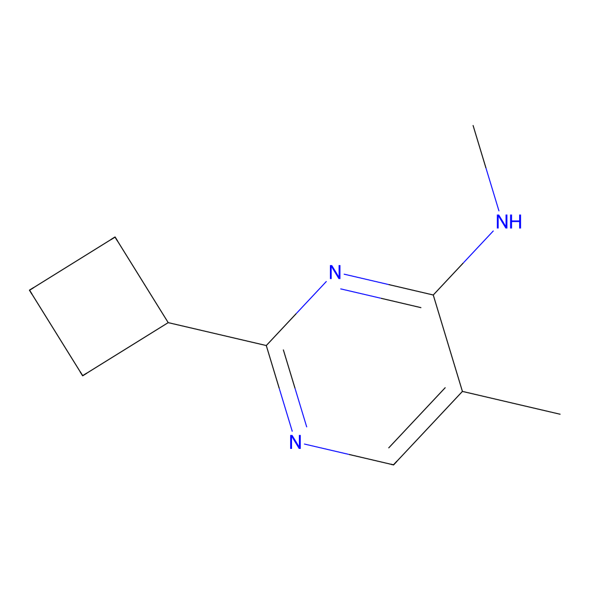 2-Cyclobutyl-N,5-dimethylpyrimidin-4-amine molecular structure, CAS 2090728-66-6