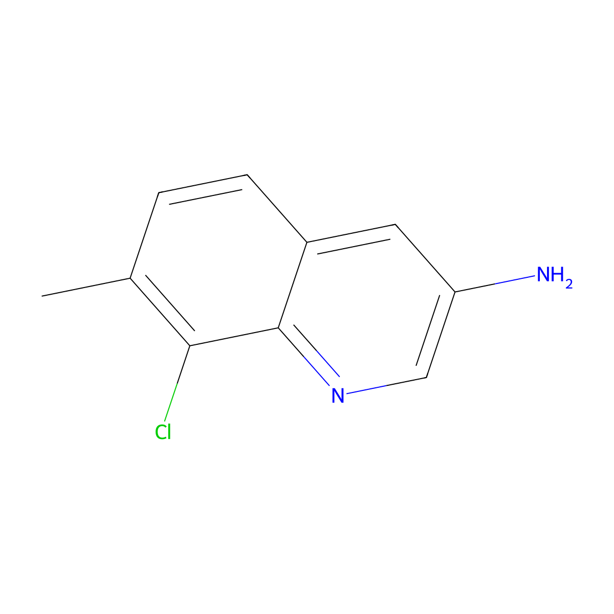 8-Chloro-7-methylquinolin-3-amine molecular structure, CAS 2090728-69-9