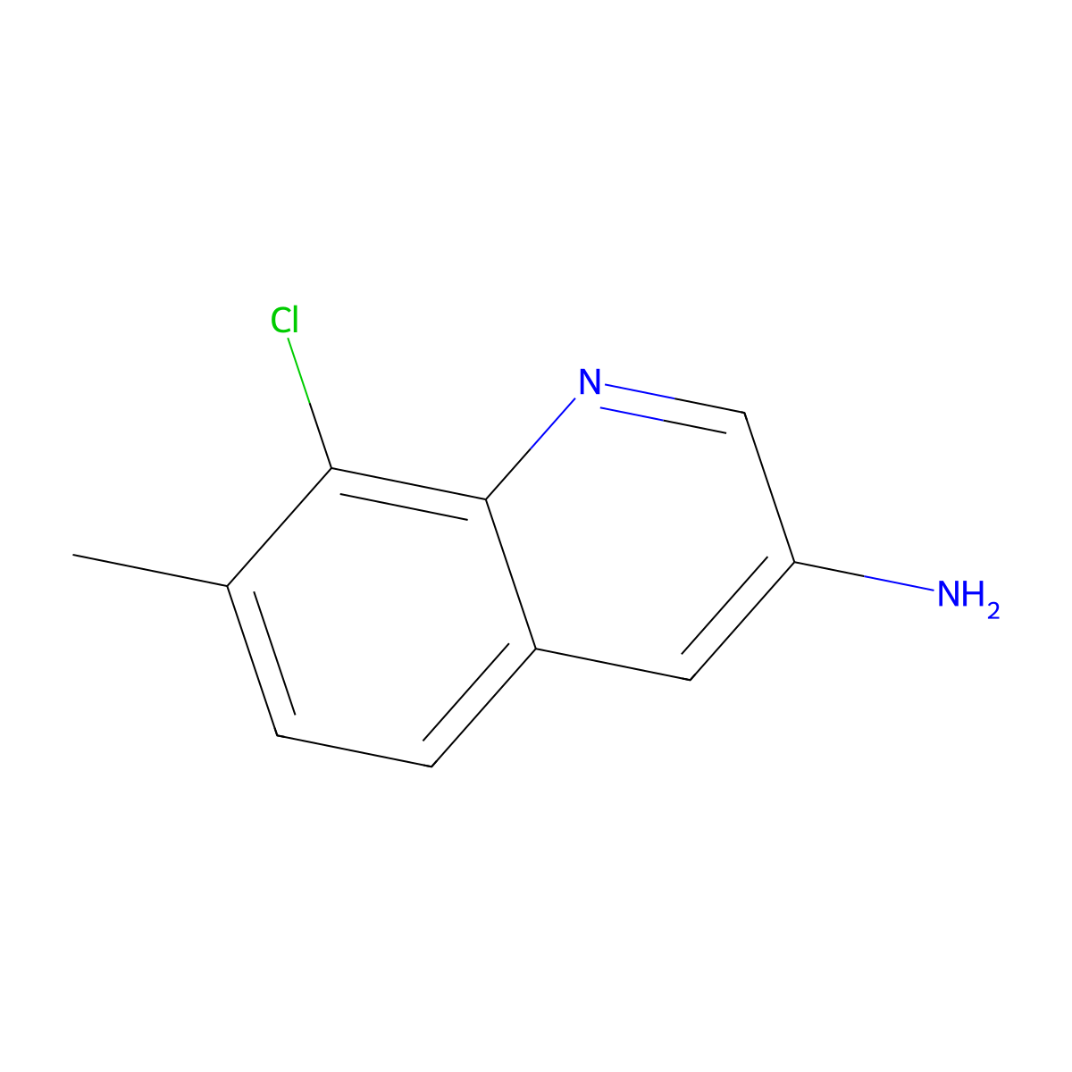 8-Chloro-7-methylquinolin-3-amine molecular structure, CAS 2090728-69-9