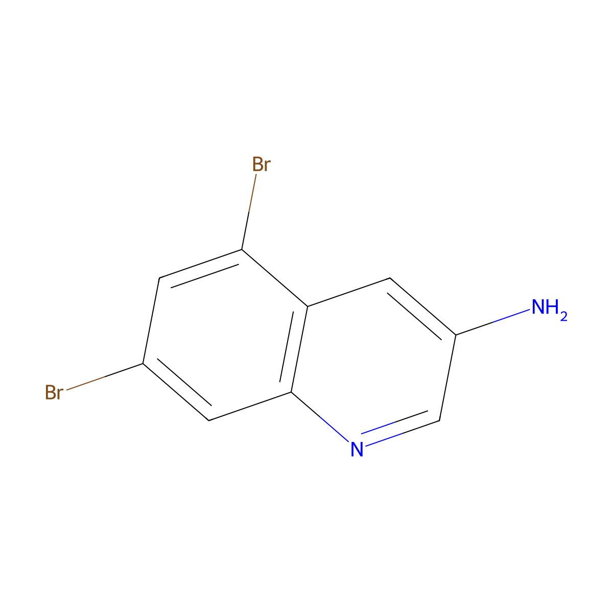5,7-Dibromoquinolin-3-amine molecular structure, CAS 2090728-89-3