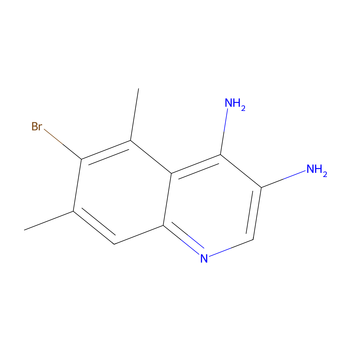 6-Bromo-5,7-dimethylquinoline-3,4-diamine molecular structure, CAS 2090729-00-1
