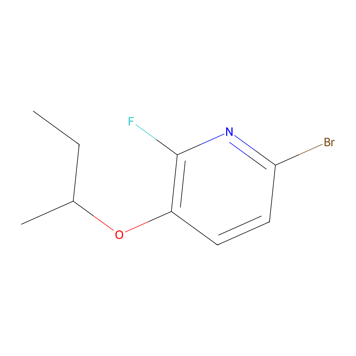 6-Bromo-3-(butan-2-yloxy)-2-fluoropyridine molecular structure, CAS 2090729-04-5