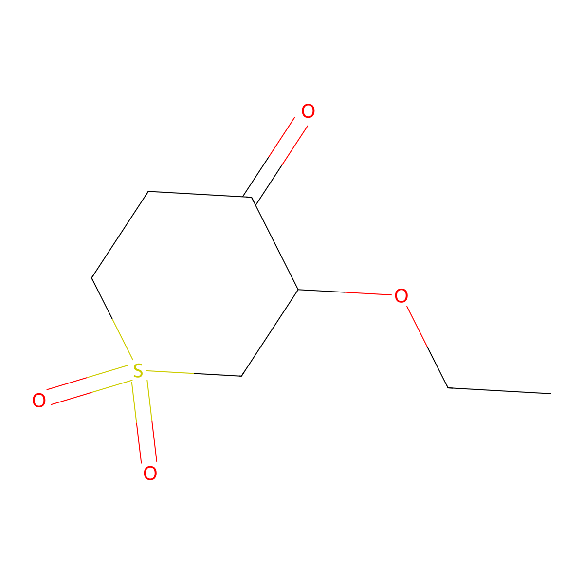 3-Ethoxy-1lambda6-thiane-1,1,4-trione molecular structure, CAS 2090729-31-8