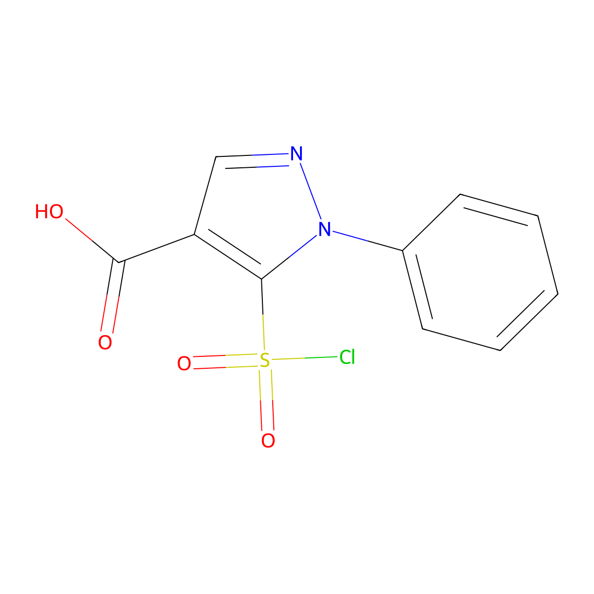 5-(Chlorosulfonyl)-1-phenyl-1H-pyrazole-4-carboxylic acid molecular structure, CAS 2090731-62-5