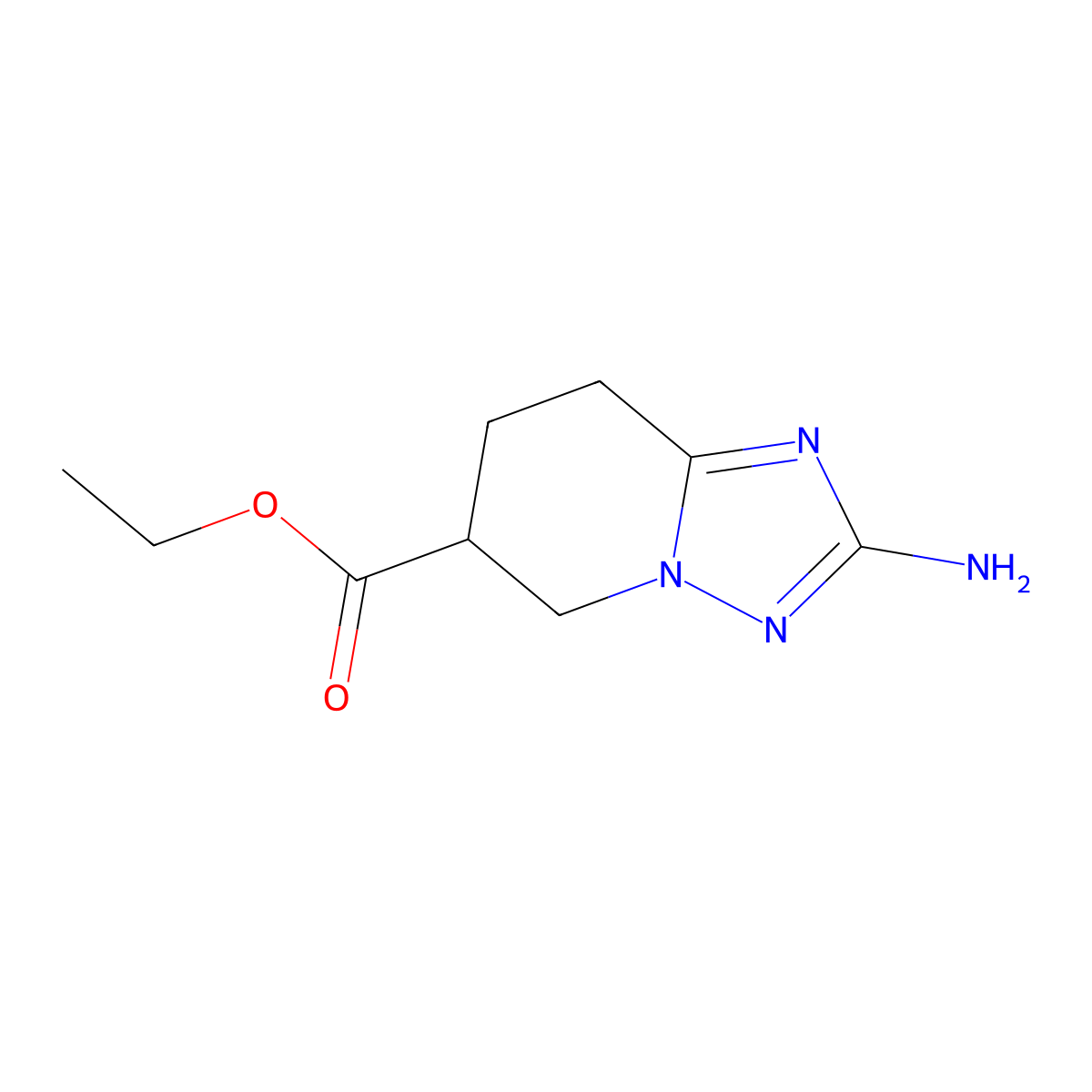 Ethyl 2-amino-5H,6H,7H,8H-[1,2,4]triazolo[1,5-a]pyridine-6-carboxylate molecular structure, CAS 2090732-28-6