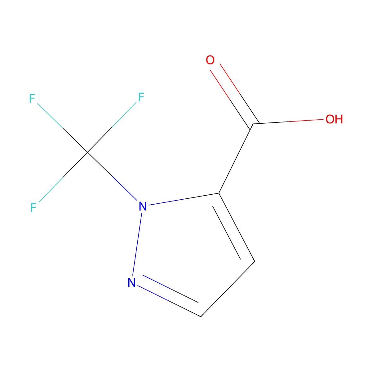 1-(trifluoromethyl)-1H-pyrazole-5-carboxylic acid molecular structure, CAS 2090733-07-4