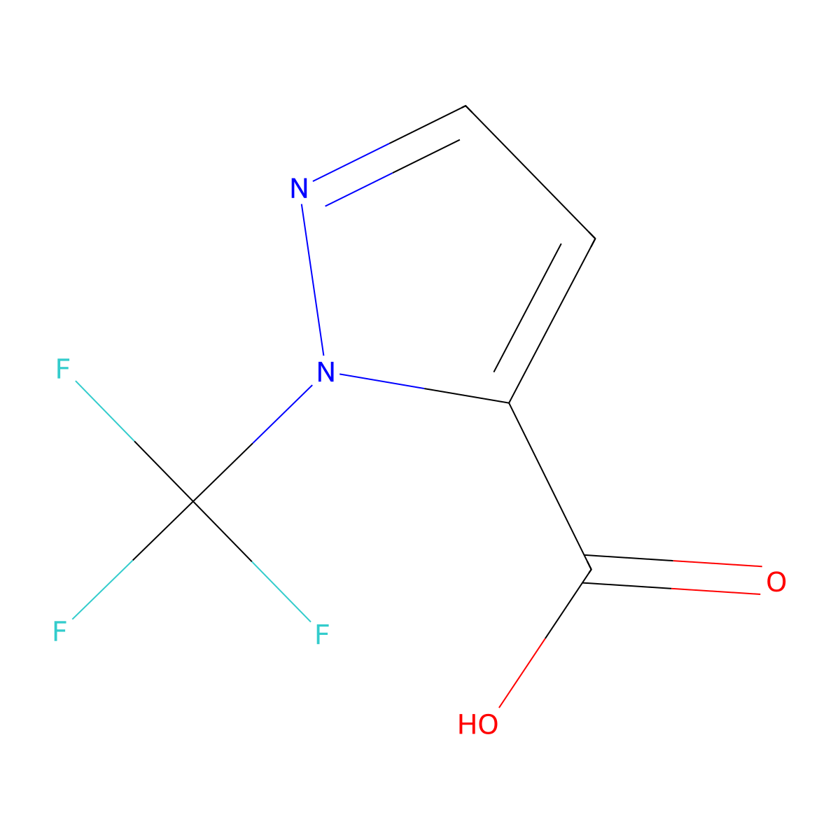 1-(trifluoromethyl)-1H-pyrazole-5-carboxylic acid molecular structure, CAS 2090733-07-4