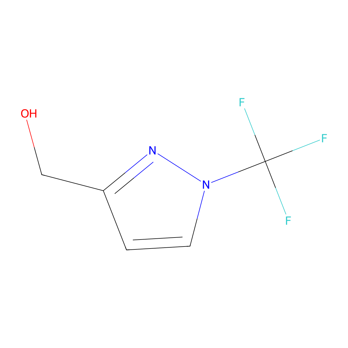 (1-(Trifluoromethyl)-1H-pyrazol-3-yl)methanol molecular structure, CAS 2090733-50-7