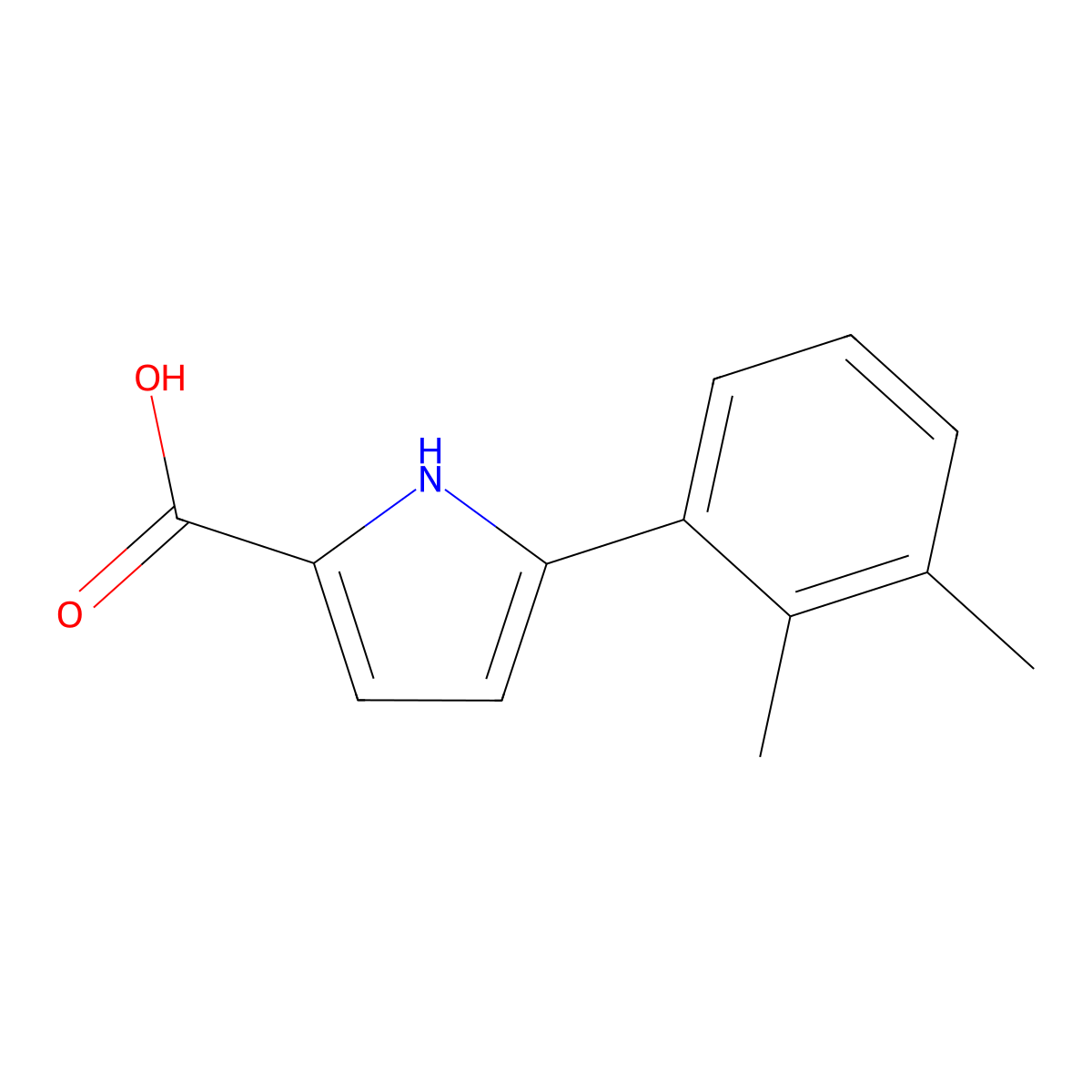 5-(2,3-dimethylphenyl)-1H-pyrrole-2-carboxylic acid molecular structure, CAS 2090739-57-2
