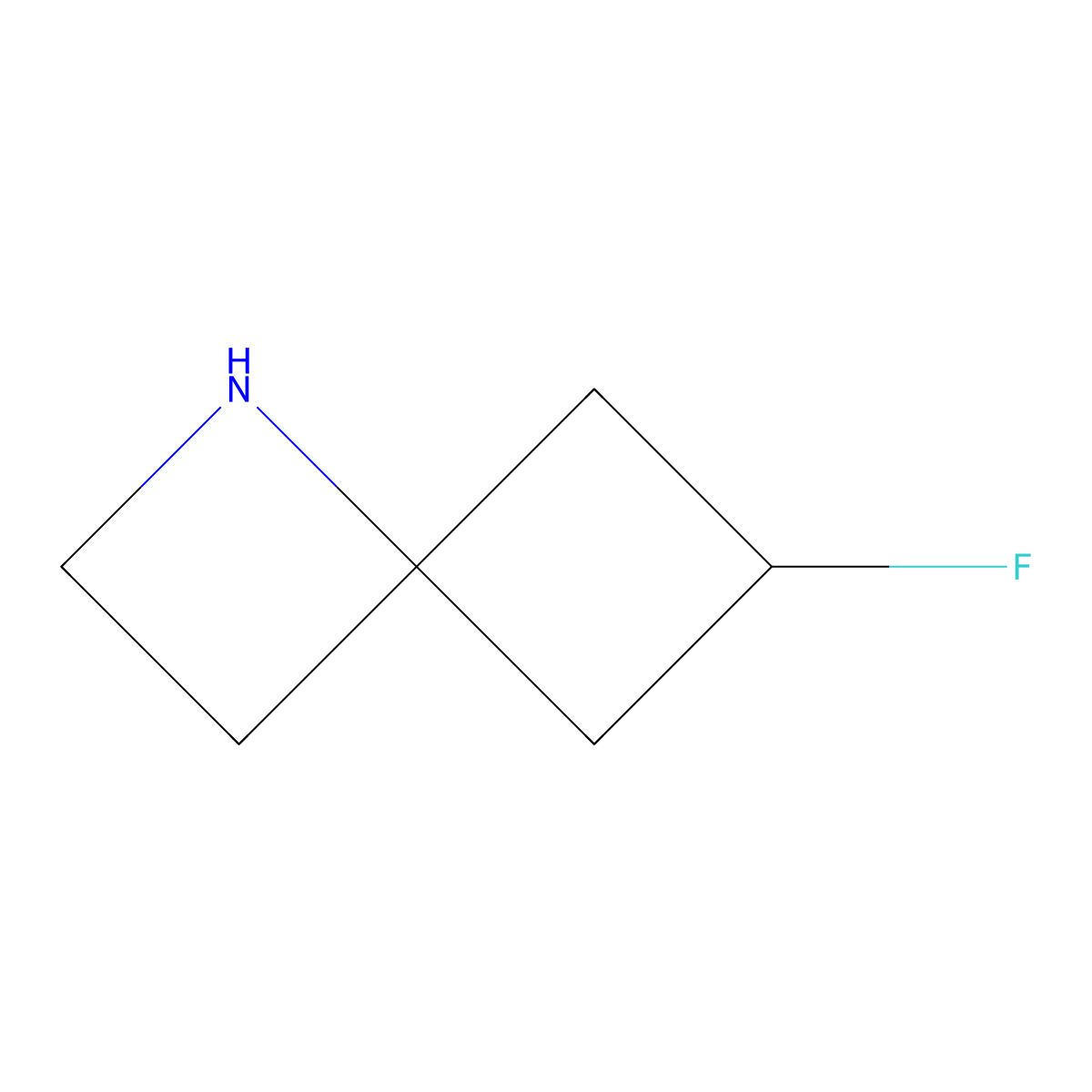6-Fluoro-1-azaspiro[3.3]heptane molecular structure, CAS 2090743-25-0