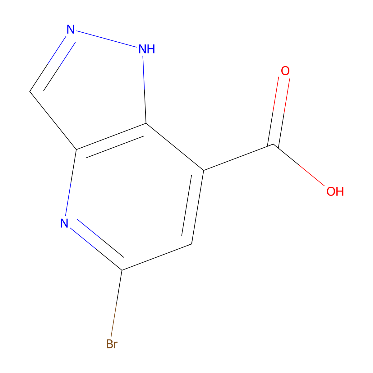 5-bromo-1H-pyrazolo[4,3-b]pyridine-7-carboxylic acid molecular structure, CAS 2090743-35-2