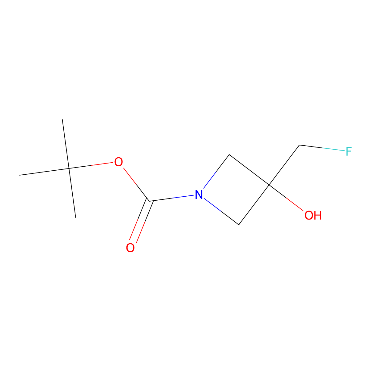 Tert-butyl 3-(fluoromethyl)-3-hydroxyazetidine-1-carboxylate molecular structure, CAS 2090743-38-5
