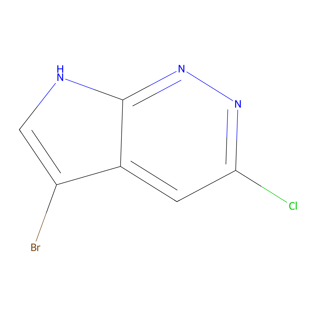 5-bromo-3-chloro-7H-pyrrolo(2,3-c)pyridazine molecular structure, CAS 2090743-43-2