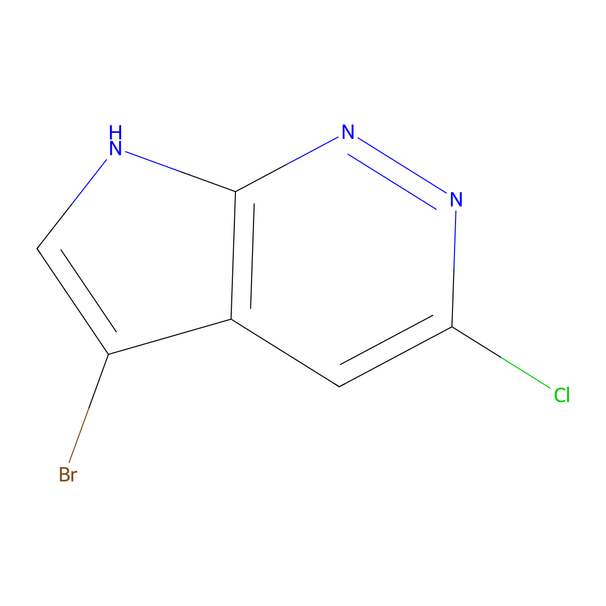5-bromo-3-chloro-7H-pyrrolo(2,3-c)pyridazine molecular structure, CAS 2090743-43-2